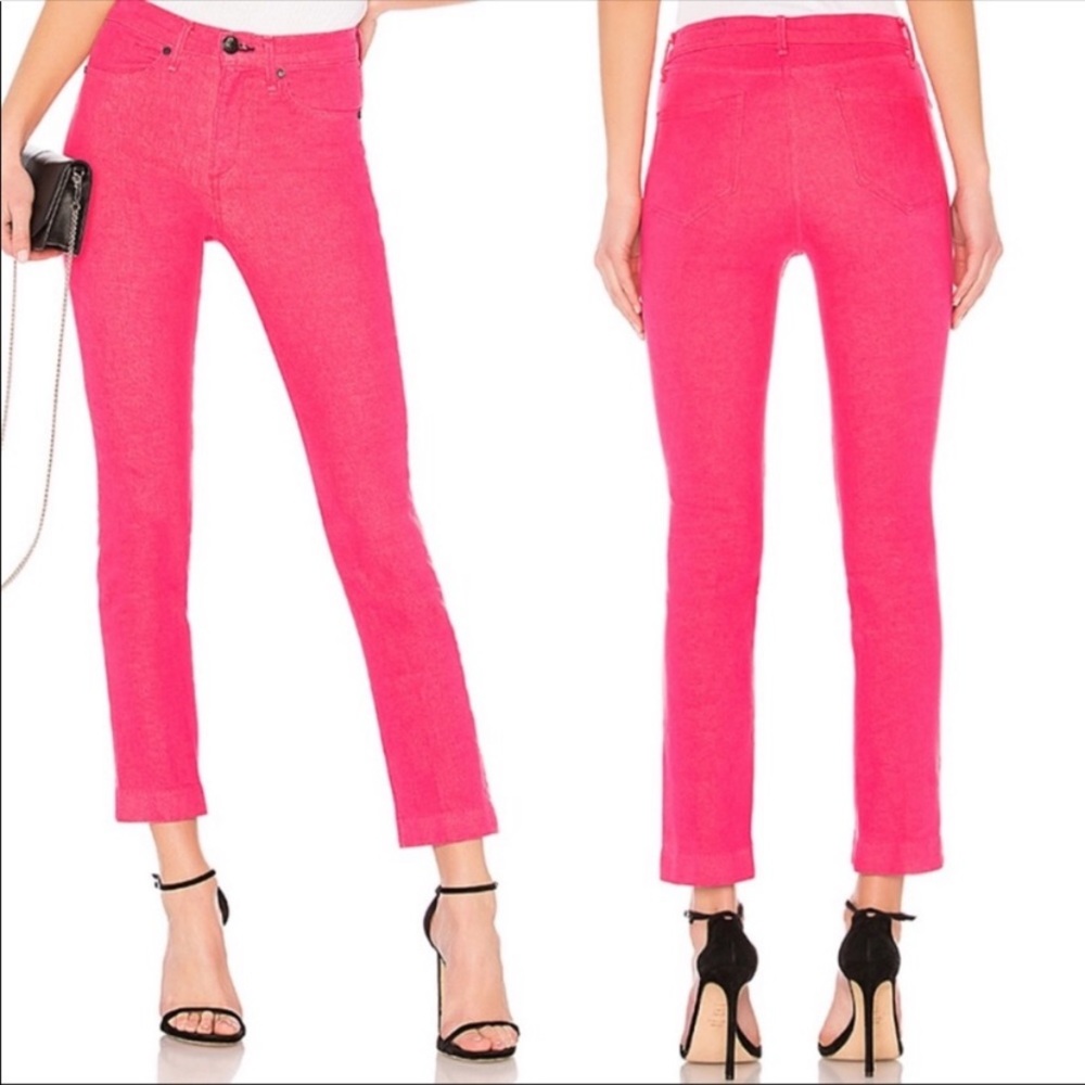Rag & Bone Ankle Cigarette Jean in Bull pink Sz 25